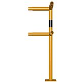 Veiligheidshek - hoekstuk 90° - 250x1000x48 mm Ø - voetplaat