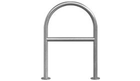 RVS fietsbeugel - 650x800 mm - met tussenbuis - voetplaat