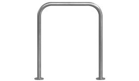 RVS fietsbeugel - 800x800 mm - zonder tussenbuis - voetplaat