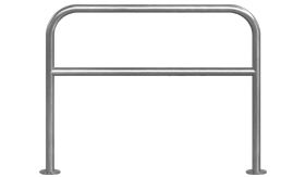 RVS fietsbeugel - 1200x800 mm - met tussenbuis - voetplaat