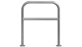 RVS fietsbeugel - 800x800 mm - met tussenbuis - voetplaat