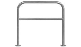 RVS fietsbeugel - 1000x800 mm - met tussenbuis - voetplaat