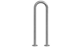 RVS fietsbeugel - 300x800 mm - zonder tussenbuis - voetplaat