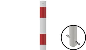 Vaste afzetpaal - 1300xØ60 mm - wit/rood - instorten