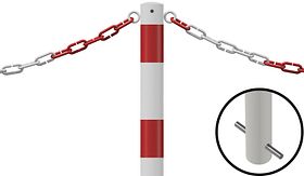 Kettingpaal - 2 ogen - wit/rood - 1300x60 mm Ø - instorten