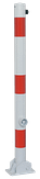 1570460FUB-Afzetpaal klapbaar - 60 mm Ø - driekantslot - wit/rood - voetplaat