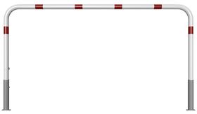 Sluishek - draai-/uitneembaar - 2500 mm - wit/rood - z. tussenb. 