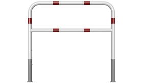 Sluishek - draai-/uitneembaar - 1500 mm - wit/rood + tussenbuis 