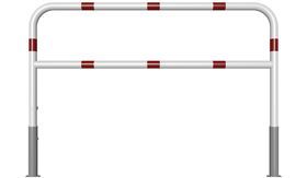 Sluishek - draai-/uitneembaar - 2000 mm - wit/rood + tussenbuis 