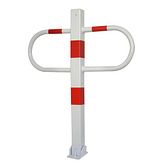 Parkeerbeugel - cilinderslot- rood/wit - excl. bodemhuls