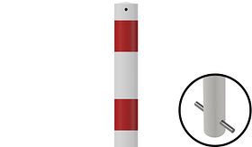 Vaste afzetpaal - 1400xØ76 mm - wit/rood - instorten