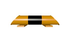 Veiligheidsbalk - geel/zwart - 400x86x76 mm &Oslash; - voetplaat