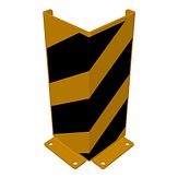 Kolombeschermer - geel/zwart - hoogte 400 mm - rand omgezet
