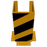 Kolombeschermer - geel/zwart - hoogte 400 mm - U-profiel