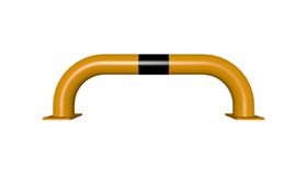 Veiligheidsbeugel - geel/zwart - 750x250x76 mm Ø - voetplaat