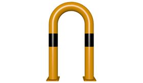 Veiligheidsbeugel - geel/zwart - 400x650x76 mm &Oslash; - voetplaat