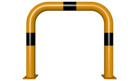 Veiligheidsbeugel - geel/zwart - 750x650x76 mm Ø - voetplaat