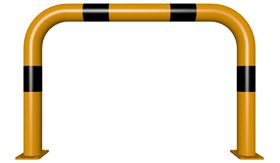 Veiligheidsbeugel - geel/zwart - 1000x650x76 mm Ø - voetplaat