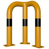 Veiligheidsbeugel 1x 90° - g/z - 350x650x76 mm Ø - voetplaat