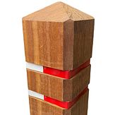 Diamantkoppaal - Azobé hout - 1400x150x150 mm - rood-witte bandjes