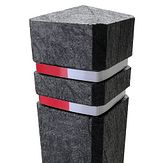 Diamantkoppaal - recycling zwart - 1400x150x150 mm - r/w bandjes