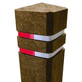 Diamantkoppaal - recycling bruin - 1400x150x150 mm - r/w bandjes