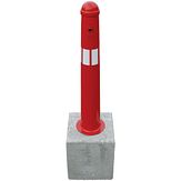 Uitneembare afzetpaal - model 120 - RAL 3000 + betonfundatie