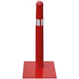 Vaste afzetpaal met grondplaat - model 120 - RAL 3000 + reflectie