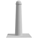 Trottoirpaal - MA66-A - met grondplaat - kleur RAL 9010 Zuiver wit