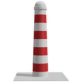 Trottoirpaal - MA66s grondplaat - kleur RAL 9010 + reflectie