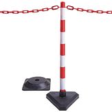 Kettingpaal - rood/wit - 870x40 mm Ø - losse voet (excl.)