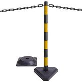 Kettingpaal - geel/zwart - 870x40mm Ø - losse voet (excl.)