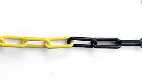 Afzetketting - geel/zwart - kunststof 6 mm - per meter