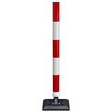 Veerpaal BB21 - 900x60 mm Ø - 2 wit / 3 rood - Klasse 3 + voetplaat