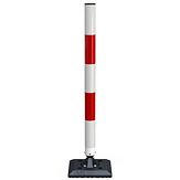 Veerpaal BB21 - 900x60 mm Ø - 3 wit / 2 rood - Klasse 3 + voetplaat