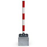 Veerpaal BB21 - 2 wit / 3 rood - Klasse 3 + voetplaat / betonpoer