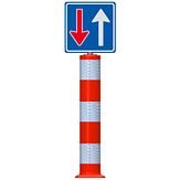 Flexpost BB21 verkeerszuil - wit/rood + K / F06 - Klasse 3