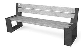 Bank MATRIX 005 ML - Mineral Grey - 1940x640x750 mm