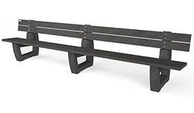 Bank BONN 360 ML - Ural Black - 3600x620x780 mm