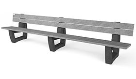 Bank BONN 360 ML - Mineral Grey - 3600x620x780 mm