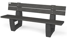 Bank BONN ML - Ural Black - 1800x620x780 mm