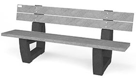 Bank BONN ML - Mineral Grey - 1800x620x780 mm