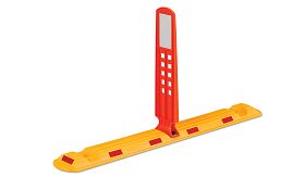 Rijbaangeleider TA - schild (550) - voet geel - 1170x150x600 mm