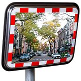 Verkeersspiegel - RVS - 600x450 mm - beugel 76 mm &Oslash;