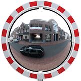 Verkeersspiegel - 800 mm - acryl - zicht 180° - beugel 48-90 mm Ø