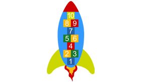 DecoMark® wegmarkering - Hinkelraket 1-10 - 3500x2000 mm