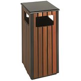 Buitenafvalbak - 36 liter - houtlook/zwart