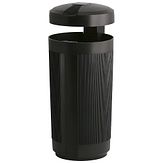 Kunststof buitenafvalbak met afdak - 50 liter - zwart