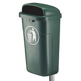 Buitenafvalbak - kunststof - vuurbestendig - groen - 50 liter