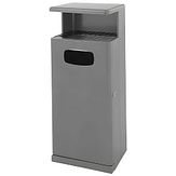 Aluminium buitenafvalbak met asbak - 55 liter - antraciet